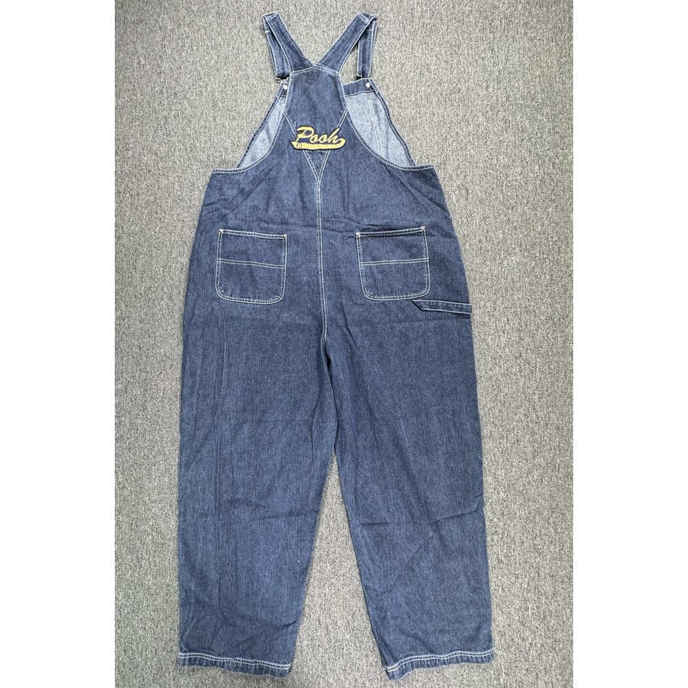 Vintage Disney Winnie the Pooh Overalls Womens 2X Denim 90s Embroidered Patches - Picture 4 of 13